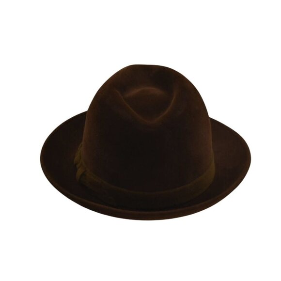 Vintage Peschel Brown Fedora Hat Mens M Wool Felt Made In Czechoslovakia - Picture 9 of 11